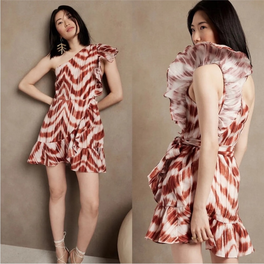 Banana Republic FLAX LINEN Ruffle Dress